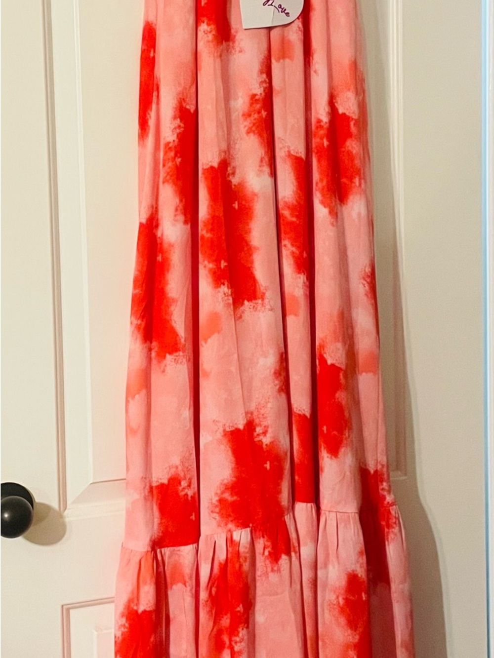Buddy Love Pink and Red Tie-Dye Maxi Dress